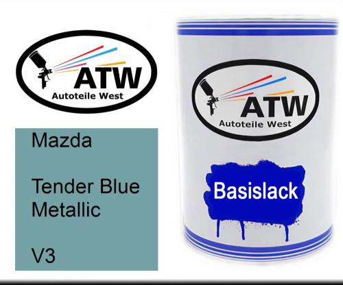 Mazda, Tender Blue Metallic, V3: 500ml Lackdose, von ATW Autoteile West.